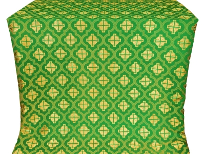 Ladoga posad silk (rayon brocade) (green/gold)