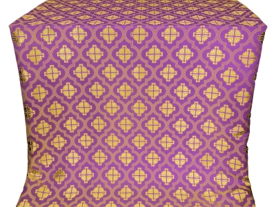 Ladoga posad silk (rayon brocade) (violet/gold)