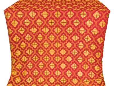 Ladoga posad silk (rayon brocade) (red/gold)