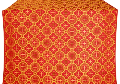 Smolensk silk (rayon brocade) (red/gold)
