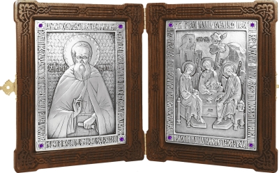 Icon - St. Sergius of Radonezh and the Holy Trinity - A84-2