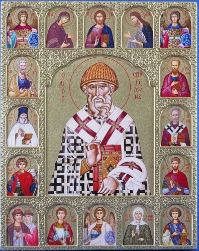 Religious icons: Holy Hierarch St. Spyridon of Tremethius - C502