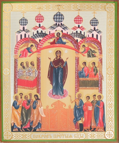 Religious icon: Protection of the Most Holy Theotokos
