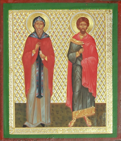 Religious icon: Holy Martyrs Cyrus and John