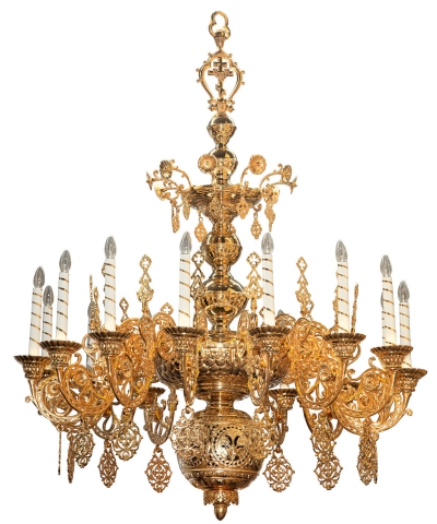 One-level church chandelier - 16 (15 lights)