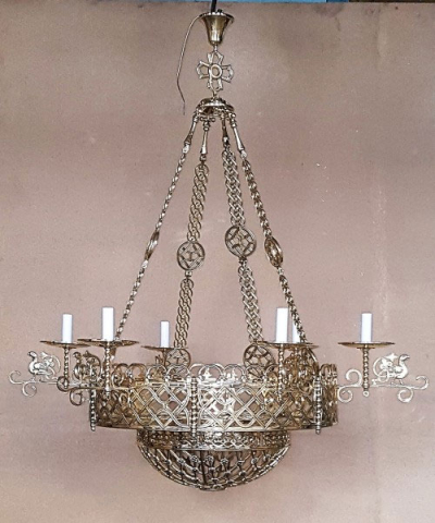 Single-level church chandelier (horos) - 8 lights