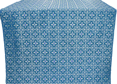 Zeon silk (rayon brocade) (blue/silver)