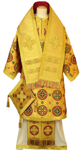 Bishop vestments - 15285 (yellow-gold with claret)