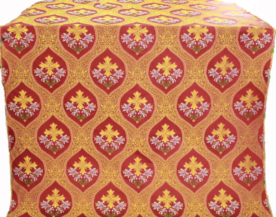 Mangana Cross Greek metallic brocade (red/gold)