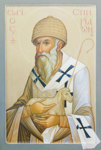 Byzantine icon: Holy Hierarch St. Spyridon of Tremethius - V6