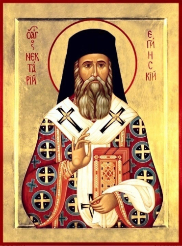 Byzantine icon: Holy Hierarch St. Nectarios of Aegina - V