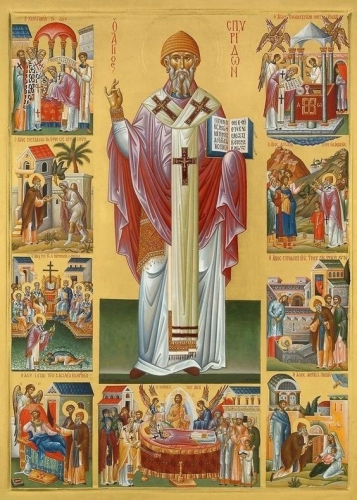 Byzantine icon: Holy Hierarch St. Spyridon of Tremethius - V7