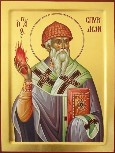 Byzantine icon: Holy Hierarch St. Spyridon of Tremethius - V8