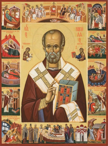 Icon: St. Nicholas the Wonderworker (with scenes) - V