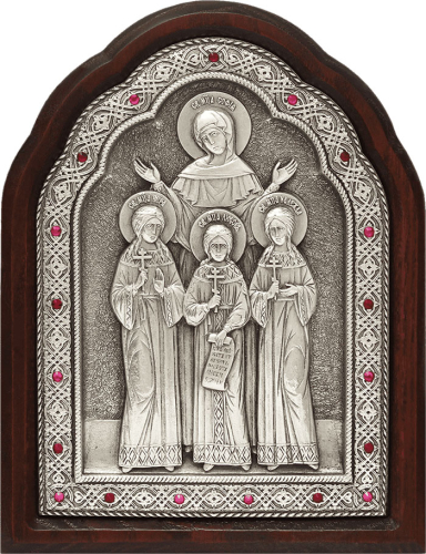 Icon - Holy Martyrs Faith, Hope and Love and their Holy mother Wisdom - A177-2
