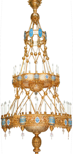 2-layer church chandelier - 108 (56 candles)