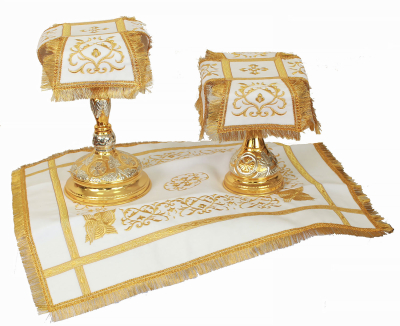 Chalice covers (veils) Wattled (white)