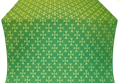 Petrograd silk (rayon brocade) (green/gold) 1.2 m
