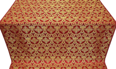 Czar's Cross silk (rayon brocade) (red/gold) 1.2 m