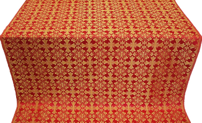 Cornflower silk (rayon brocade) (red/gold) 1.0 m