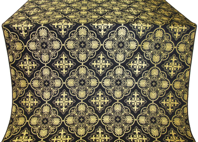 Pskov silk (rayon brocade) (black/gold) 1.1 m