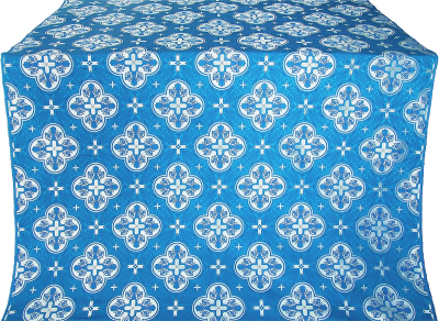Kostroma silk (rayon brocade) (blue/silver) 1.3 m