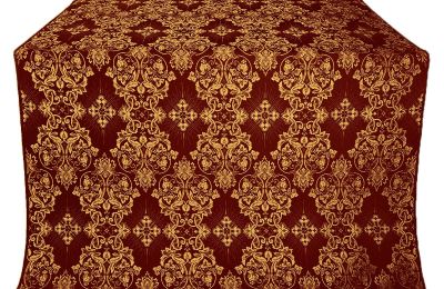 Sloutsk silk (rayon brocade) (claret/gold) 1.4 m