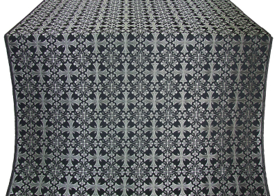 Cornflower metallic brocade (black/silver) 1.1 m