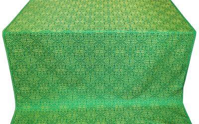 Jerusalem Cross metallic brocade (green/gold) 1.0 m