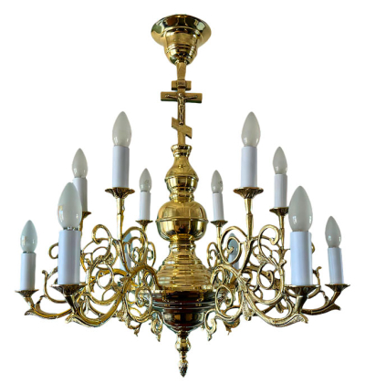 Single-level church chandelier - LR12D (12 lights)