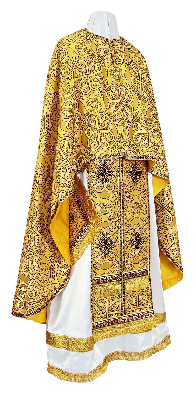 Greek Priest Vestment Rayon Brocade S2 yellow claret gold Istok 