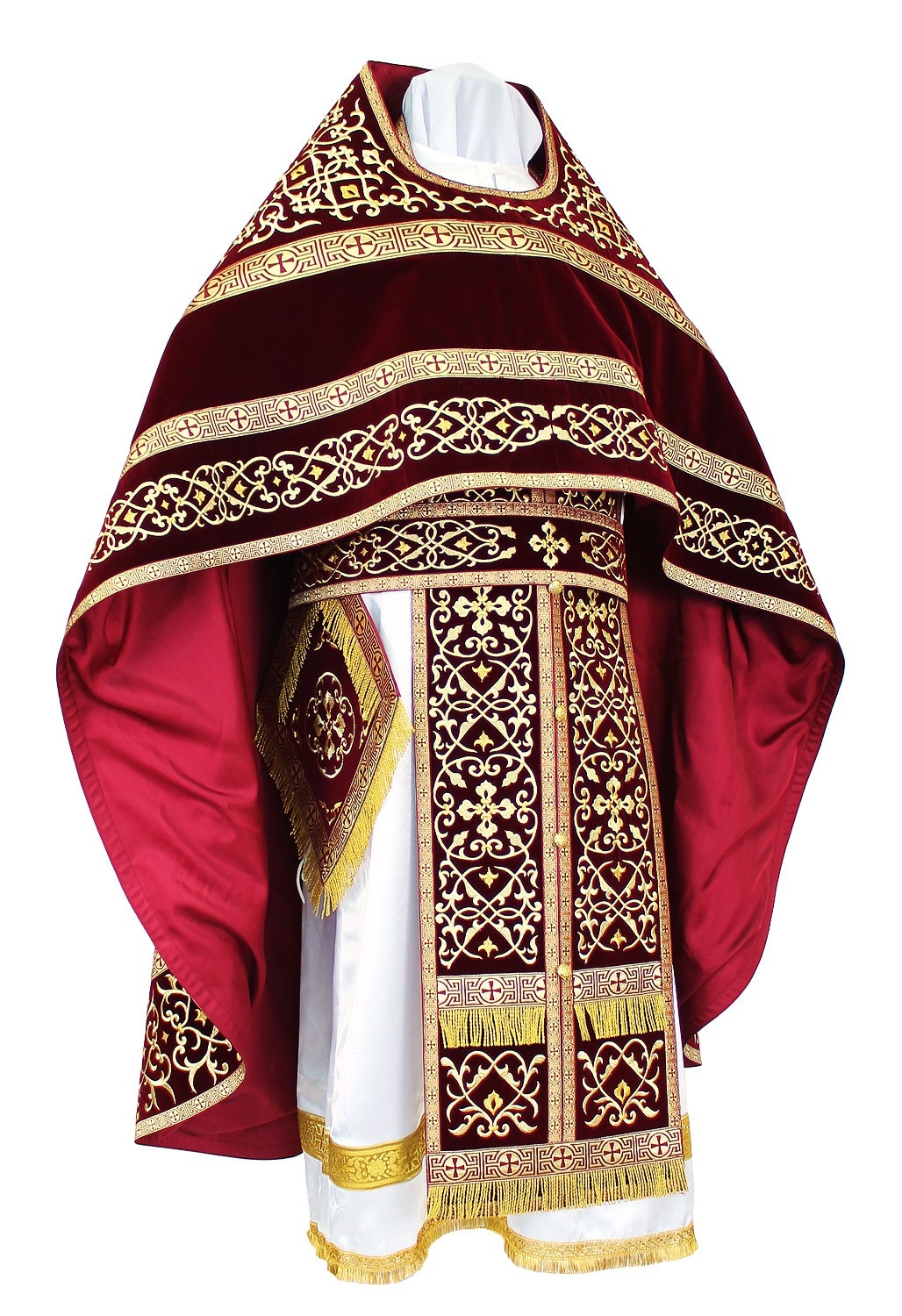 Embroidered Russian Priest vestments Wattled (claretgold) Istok