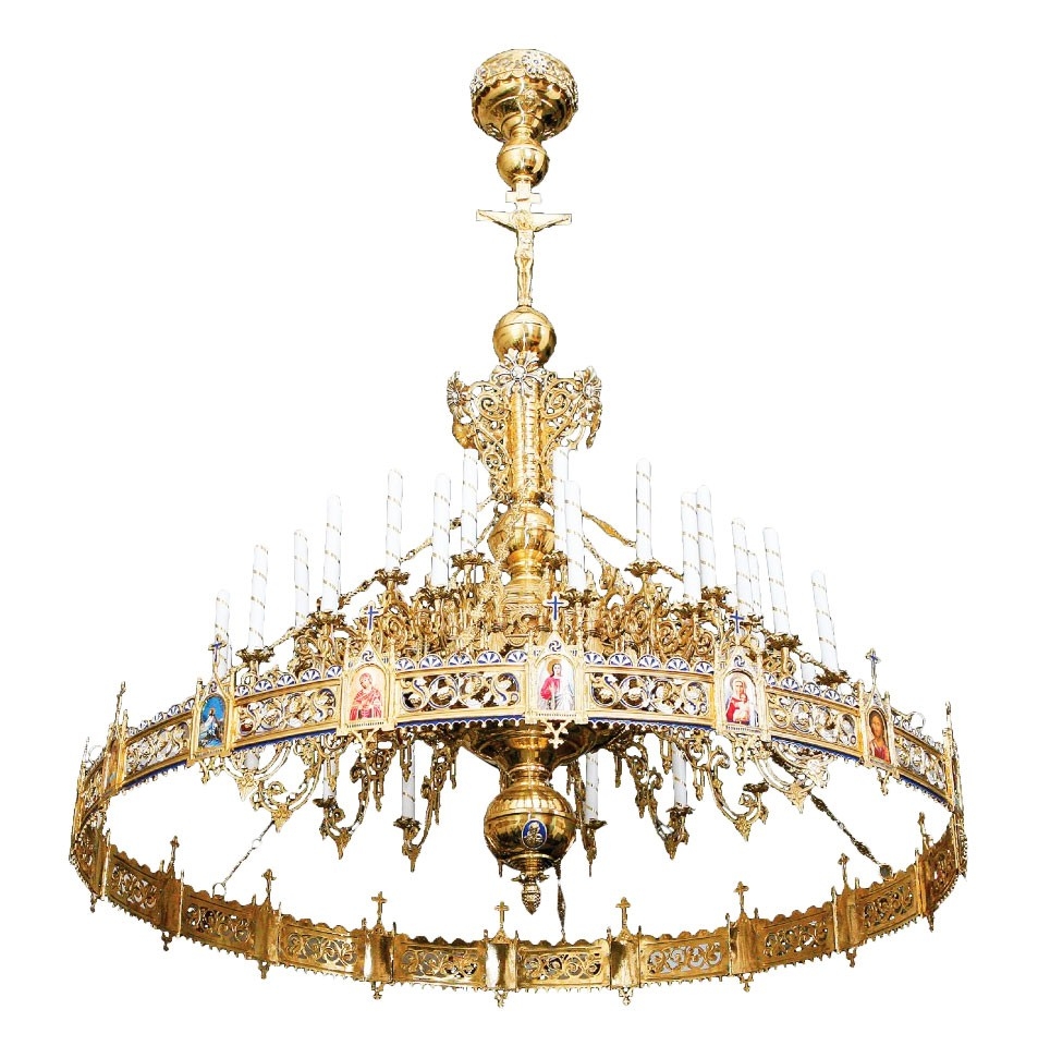 One-level Byzantine church chandelier - 36 lights - Istok Church
