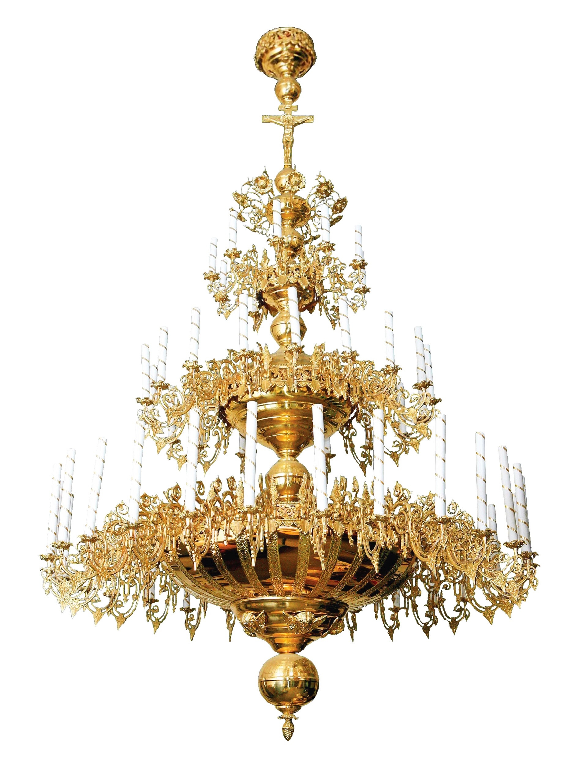 Three-level church chandelier - 56 lights - Istok Church Supplies Corp.