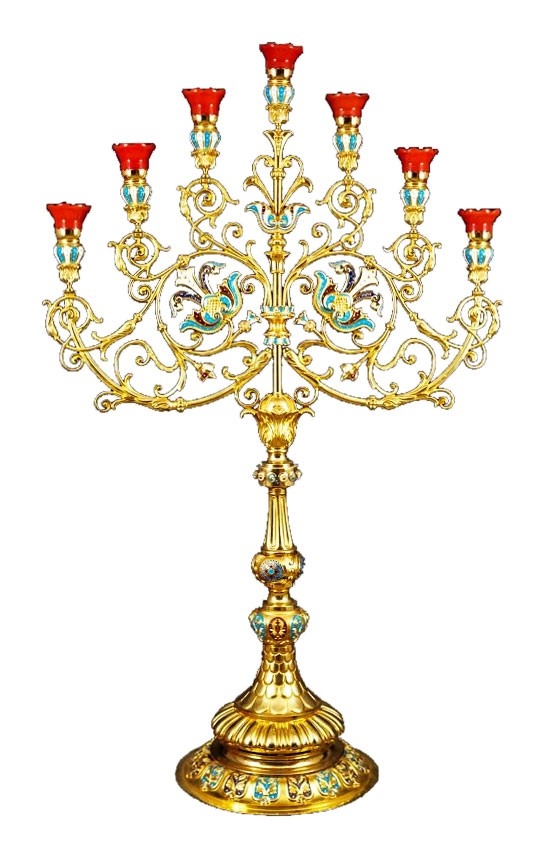 Seven Branch Candle Stands and Altar Candelabra of Church
